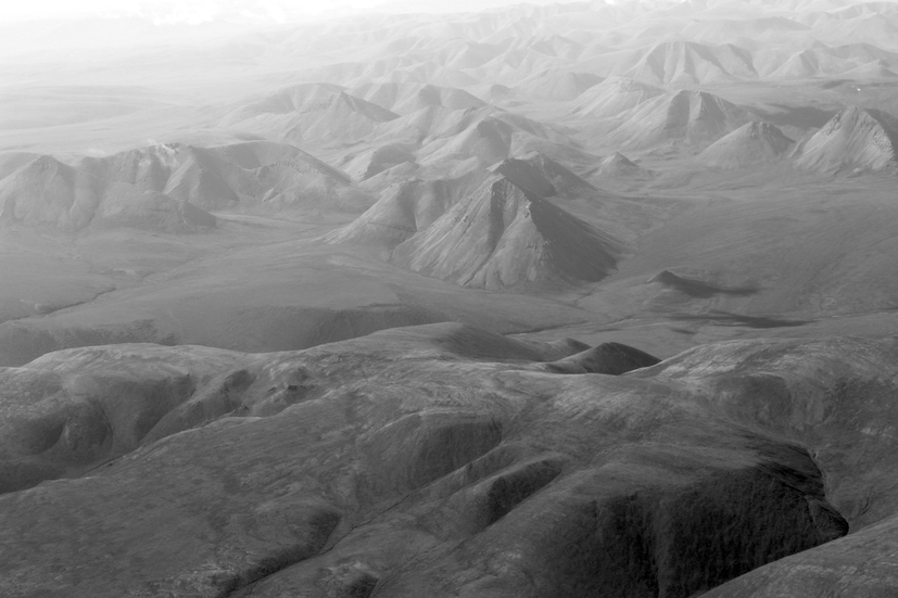 Arial view British Mountain Range Ivvavik 2014